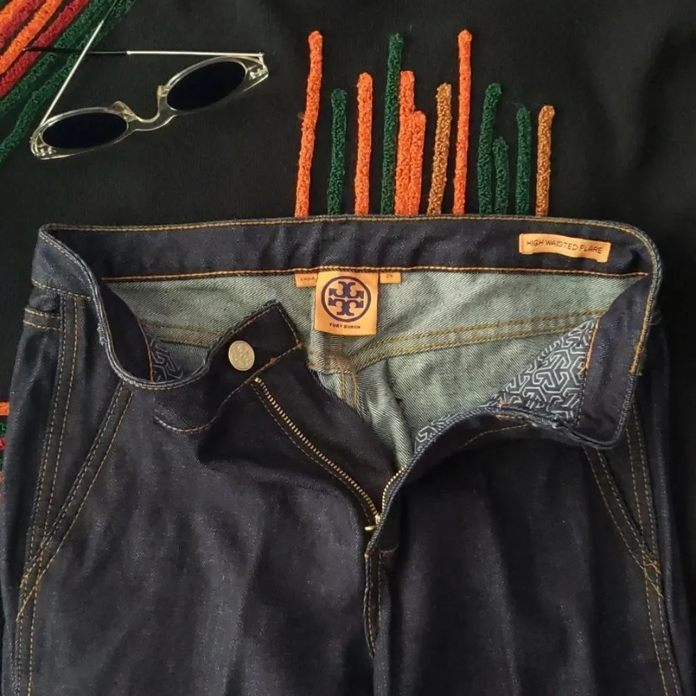 TORY BURCH high waist flare denim jeans